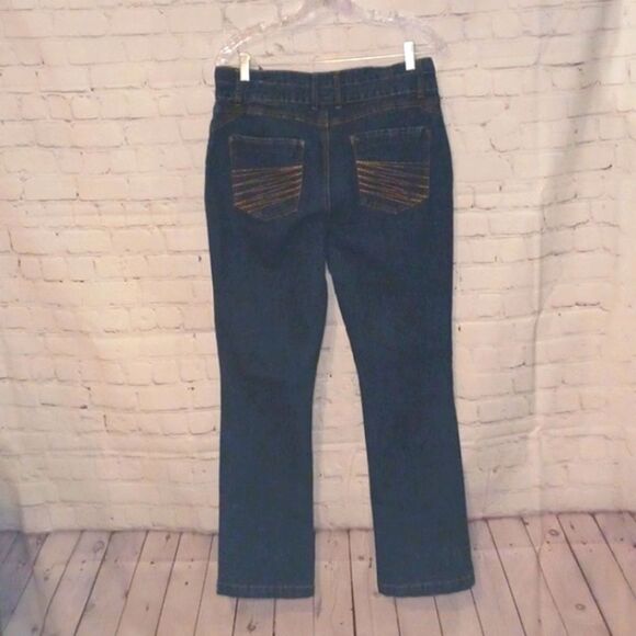 ANDRE BIN Blue Embroidery Denim Jeans 3wWx32Inseam x42,L - Picture 4 of 11